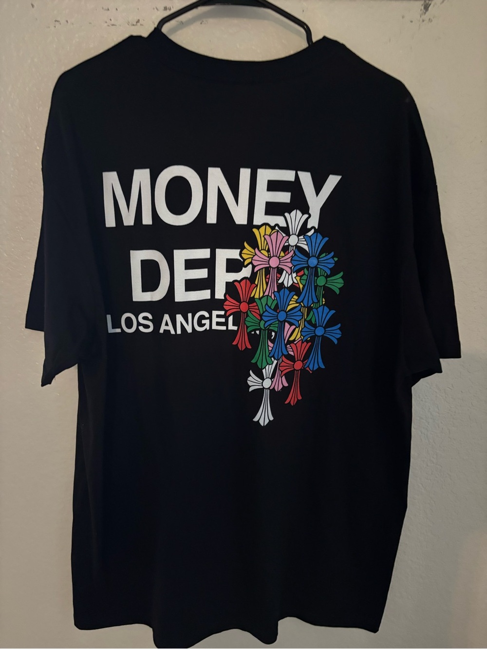 Money Dept Los Angeles Graphic Tee - Black with Multicolor Flowers